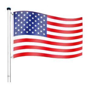 Vlajkový stožiar vrátane vlajky USA - 650 cm