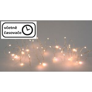 Nexos 65857 LED osvetlenie- strieborný drôt,20 LED, teplá biela