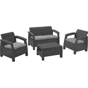ALLIBERT CORFU Set záhradný, grafit / sivá 17197361