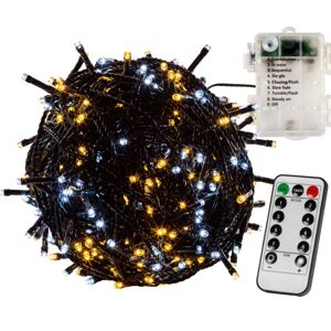 VOLTRONIC Vianočná reťaz 5 m, 50 LED, teple a studeno biela