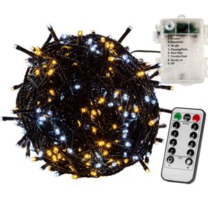VOLTRONIC Vianočná reťaz 20m, 200 LED, teplá a studená biela