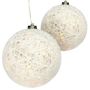 Nexos 68071 Sada dekorovaných gulí, 40 LED, teplá biela