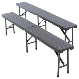 Garthen 71766 Sada 2 ks sklopných lavíc - antracit, 180 cm