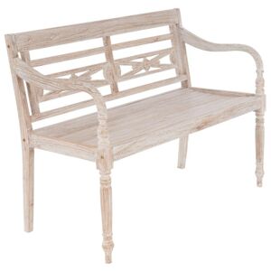 Divero 71854 Dvojmiestna lavica - 119 cm, teak, biela shabby
