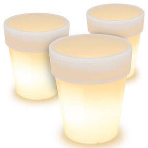 Garthen 71904 Sada 3 ks solárnych kvetináčov - 3 LED, teplá biela