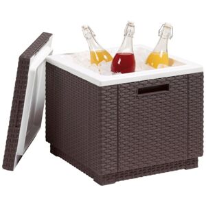 Záhradná chladnička taburet ICE CUBE - hnedá