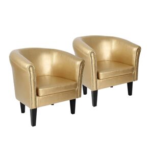 Sada kresiel Chesterfield, 2 ks, farba zlatá