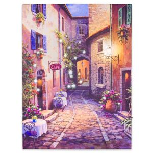 Nexos 74528 Nástenná maľba- Staré mesto, 31 LED, 30 x 40 cm