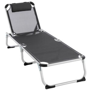 Divero 75901 Záhradné skladacie ležadlo s vankúšom, antracit