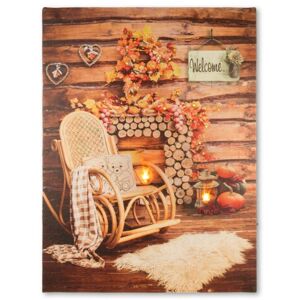 Nexos 86702 Nástenná maľba hojdacie kreslo, 2 LED, 30 x 40 cm