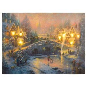 Nexos 86740 Nástenná maľba vianočná krajina, 8 LED, 30 x 40 cm