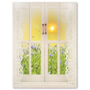 Nexos 86800 Nástenná maľba slnka za oknom, 1 LED, 30 x 40 cm