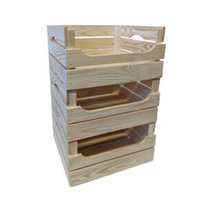 Set drevených boxov TRIO, 30 x 21,5 x 40 cm