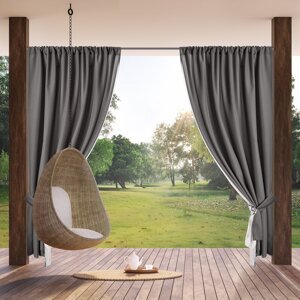 Záves na terasu GARDEN s tunelom tmavosivý 155x200