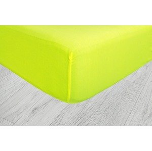 Napínacia plachta JERSEY 90x200 cm neónová žltá 36 90x200