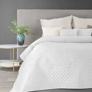 Zamatový prehoz na posteľ DIMON 170x210 cm biely 170x210