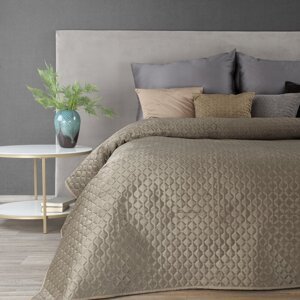 Zamatový prehoz na posteľ DIMON 170x210 cm tmavobéžový 170x210