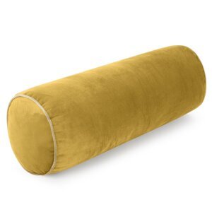 Vankúš valec GAJA s lemovaním 15x45 cm horčicový 15x45