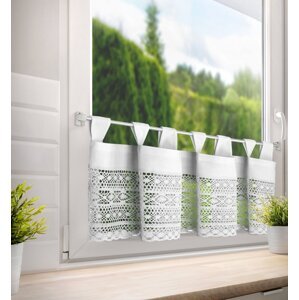 Vitrážková záclona MADDELINE s krajkou biela 150x35cm 150x35
