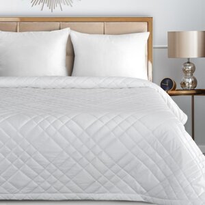Zamatový prehoz na posteľ RIA6 200x220 cm biely 200x220