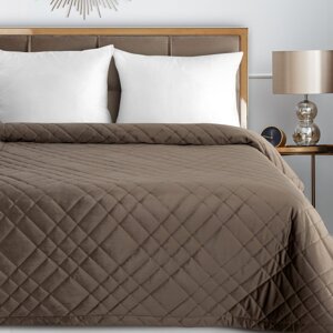 Zamatový prehoz na posteľ RIA 200x220 cm hnedý 170x210