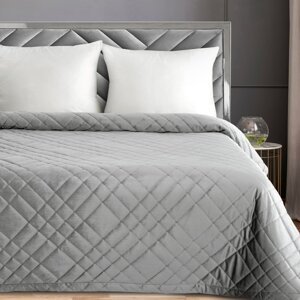Zamatový prehoz na posteľ RIA6 170x210 cm strieborný 170x210
