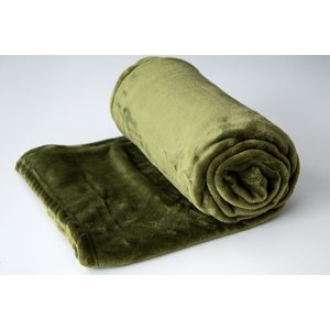 Deka z mikrovlákna SLEEP WELL® zelená oliva 150x200
