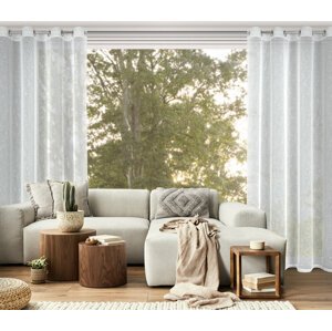 Záclona KELLY na krúžkoch biela so striebornou niťou 140x250cm 140x250