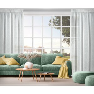 Záclona KELLY na páske biela so striebornou niťou 140x270cm 140x270