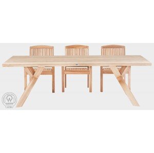 FaKOPA s. r. o. SPIDER RECYCLE - záhradný masívny stôl 250 x 110 cm (deska z prken), teak