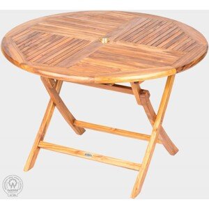 FaKOPA s. r. o. VASCO - skladací stôl z teaku gulatý Ø 120 cm, teak