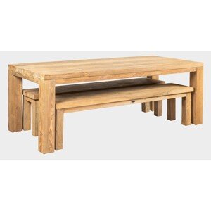 FaKOPA s. r. o. FLOSS + LAVICA SET - originální záhradný sestava z teaku, teak