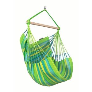 La Siesta Závesné hojdacie kreslo DOMINGO BASIC CARIBIC - lime, látka: 100% polypropylén / tyč: bambus / otočný čap: nerezová oceľ