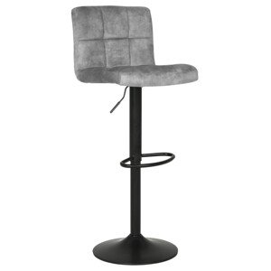 Autronic BAROVÁ STOLIČKA - šedá zamatová látka, textil + kov