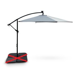 TEXIM HOOK - slnečník pr. 3m šedý LED bez závažia