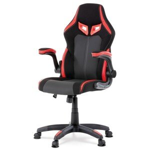 Autronic ERGONOMICKY TVAROVANÉ HERNÉ KRESLO s odklápacími podrúčkami, textil + ekokoža + plast