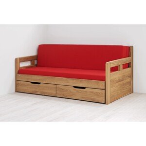 BMB TANDEM HARMONY s roštom a úložným priestorom 80 x 200 cm - rozkladacia posteľ z dubového masívu vysoká pravá, dub masív