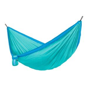 La Siesta Cestovná hojdacia sieť  COLIBRI 3.0. DOUBLE - caribic, 100% polyamid / laná: 100% polyester / hák: letecký hliník