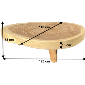 FaKOPA s. r. o. TRUNK LUX I - konferenčný stolík zo Suaru 125 x 110 cm, suar