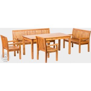 FaKOPA s. r. o. GIOVANNI SET II - záhradná zostava z teaku s lavicami a kreslom, teak