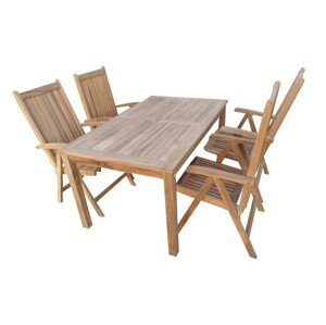 TEXIM GARDEN I - záhradný jedálenský stôl GARDEN I + 4 x stolička EDY, teak