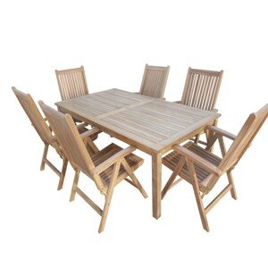 TEXIM GARDEN I - záhradný jedálenský stôl GARDEN I + 6 x stolička EDY, teak
