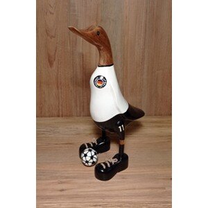 FaKOPA s. r. o. KAČICA - drevená kačica - futbalista DE 47 cm, teak + kokosová palma