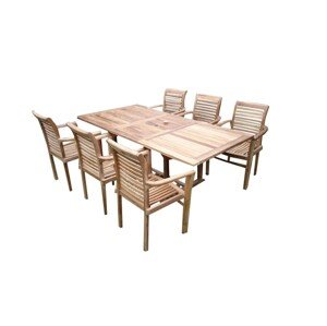 TEXIM BALI I - záhradný jedálenský stôl + 6 x kreslo STUCKING/NEW, teak