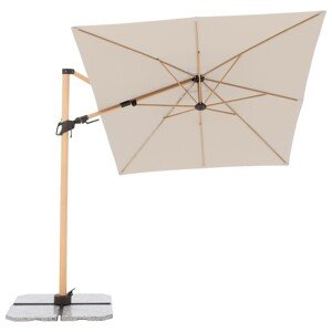 Doppler ALU WOOD 220 x 300 cm - výkyvný záhradný slnečník s bočnou tyčou s ULTRA UV ochranou, 100% polyester