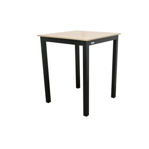 Doppler EXPERT WOOD antracit - gastro barový hliníkový záhradný stôl s dekorom dreva - 90x90x110cm, hliník