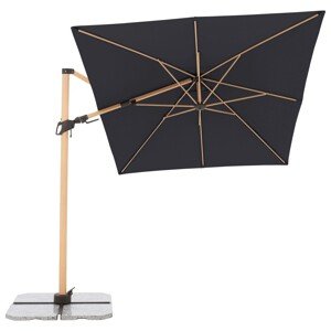 Doppler ALU WOOD 220 x 300 cm - výkyvný záhradný slnečník s bočnou tyčou s ULTRA UV ochranou antracitový (kód farby 840), 100% polyester