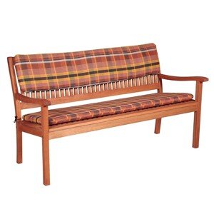 Doppler SEDÁK na 2-miestnu lavicu 110 x 45 x 6 cm - hnedý/oranžový, bavlnená zmesová tkanina