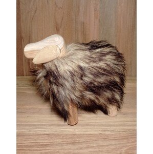 FaKOPA s. r. o. OVEČKA Shaun - dekoratívna ovečka z teaku 30 cm, teak