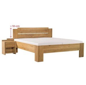 Ahorn GRADO MAX DUB divoký - masívna dubová posteľ so zvýšeným čelom 200 x 220 cm, dub masív